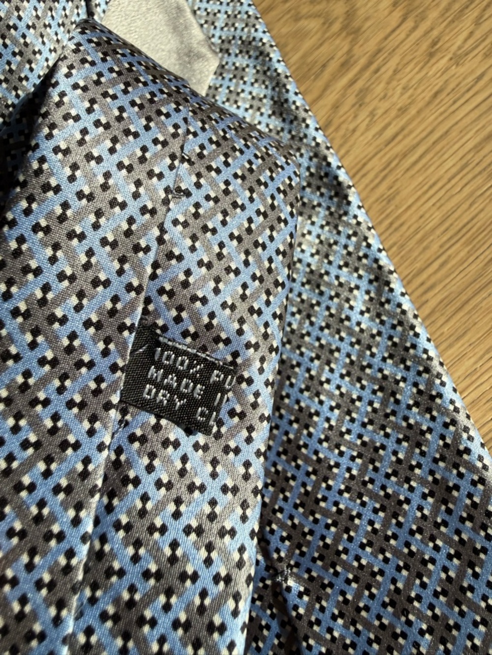 Stefano Ricci Light Blue Micro-Pattern Silk Tie - Picture 4 of 5